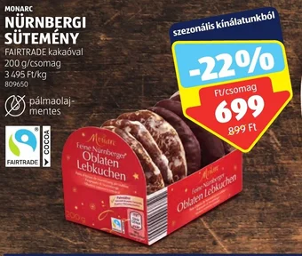 ALDI MONARC NÜRNBERGI SÜTEMÉNY 200 g ajánlat