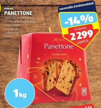 ALDI MONARC PANETTONE 1 kg ajánlat