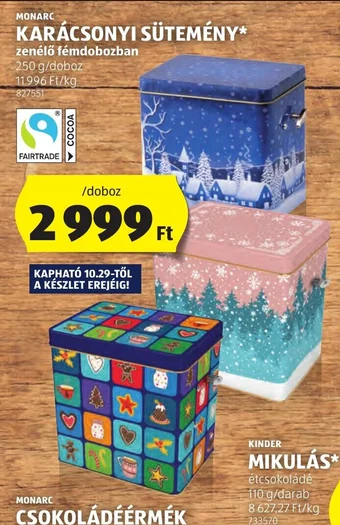 ALDI MONARC KARÁCSONYI SÜTEMÉNY 250 g ajánlat