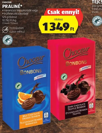 ALDI CHOCEUR PRALINÉ 125 g ajánlat