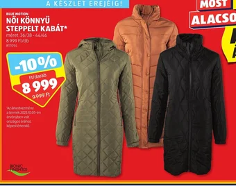 ALDI BLUE MOTION NŐI KÖNNYŰ STEPPELT KABÁT 1 db ajánlat