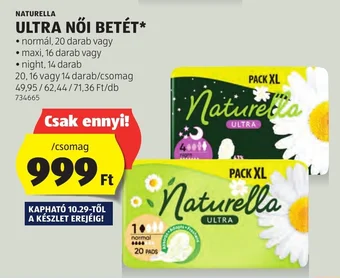ALDI NATURELLA ULTRA NŐI BETÉT 20 - 14 db ajánlat
