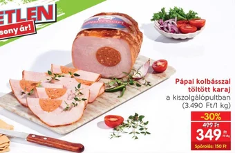 Pápai kolbásszal töltött karaj 10 dkg