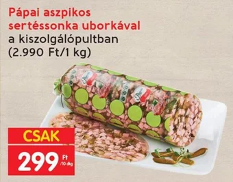 Pápai aszpikos sertéssonka uborkával 10 dkg