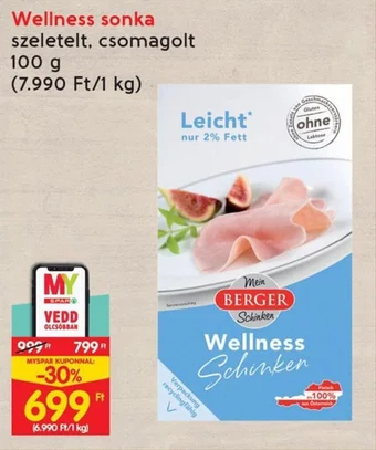 Interspar Wellness sonka 100 g ajánlat