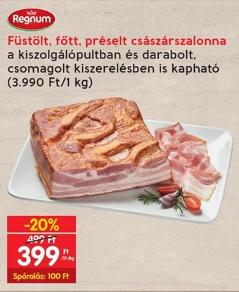 Interspar Regnum Füstölt, főtt, préselt császárszalonna 10 dkg ajánlat