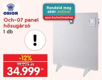 Interspar ORION Och-07 panel hősugárzó ajánlat