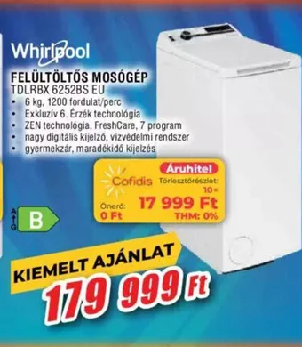 Expert Whirlpool FELÜLTÖLTŐS MOSÓGÉP ajánlat