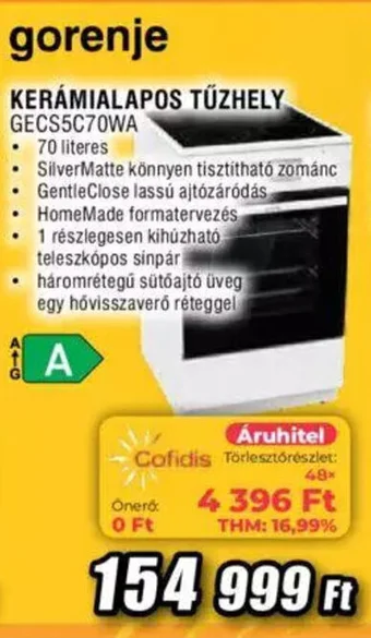 Expert gorenje KERÁMIALAPOS TŰZHELY ajánlat