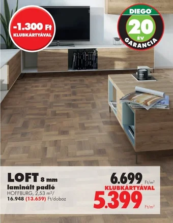 LOFT 8 mm laminált padló