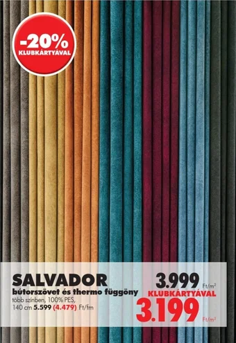Diego SALVADOR bútorszövet és thermo függöny 140cm ajánlat