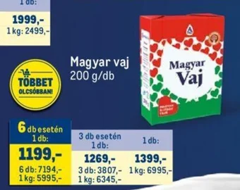 Metro Magyar vaj 200 g ajánlat