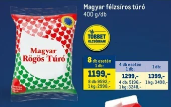 Metro Magyar félzsíros túró 400 g ajánlat