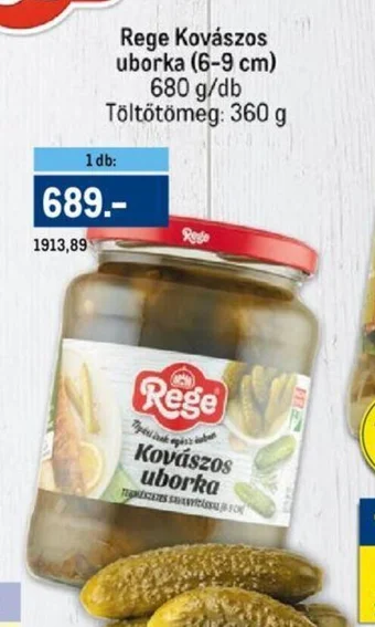 Metro Rege Kovászos uborka 680 g ajánlat