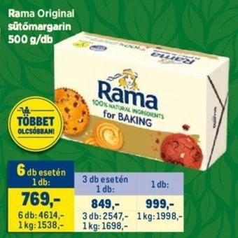 Metro Rama Original sütőmargarin 500 g ajánlat