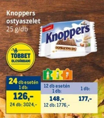 Metro Knoppers ostyaszelet 25 g ajánlat
