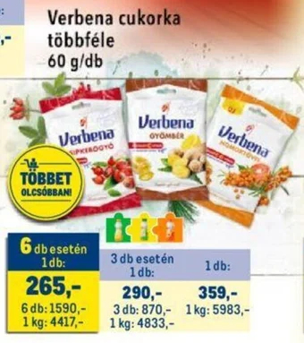 Metro Verbena cukorka 60 g/db ajánlat