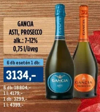 Metro GANCIA ASTI, PROSECCO 0,75 l/üveg ajánlat