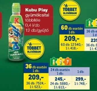 Metro Kubu Play 0,4l ajánlat
