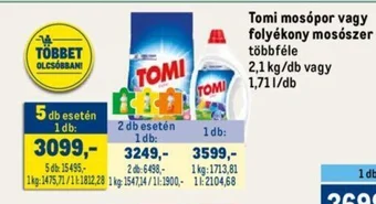 Metro Tomi mosópor vagy folyékony mosószer 2,1kg ajánlat