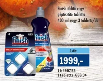 Metro Finish öblítő vagy géptisztító tabletta 400ml ajánlat