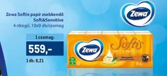 Metro Zewa Softis papír zsebkendő Soft Sensitive ajánlat