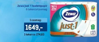 Metro Zewa Just 1 toalettpapír ajánlat