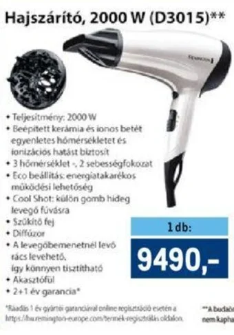 Metro Hajszárító 2000 W D3015 ajánlat