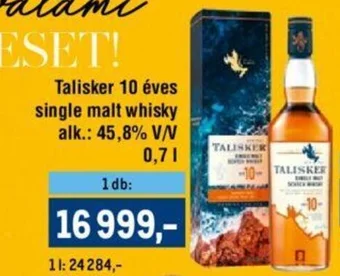 Metro Talisker 10 éves single malt whisky 0,7l ajánlat