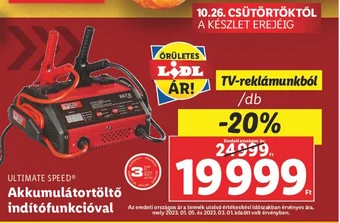 ULTIMATE SPEED Akkumulátortöltő indítófunkcióval