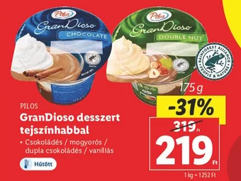 Lidl PILOS GranDioso desszert tejszínhabbal 175g ajánlat