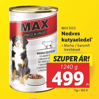 Lidl MAX DOG Nedves kutyaeledel 1240g ajánlat