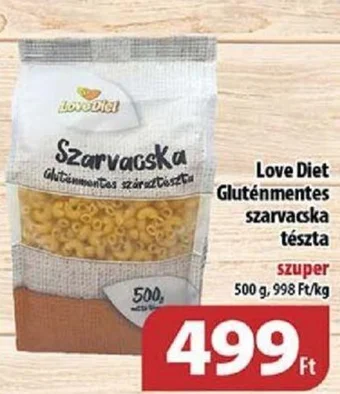 Coop Love Diet Gluténmentes szarvacska tészta 500g ajánlat