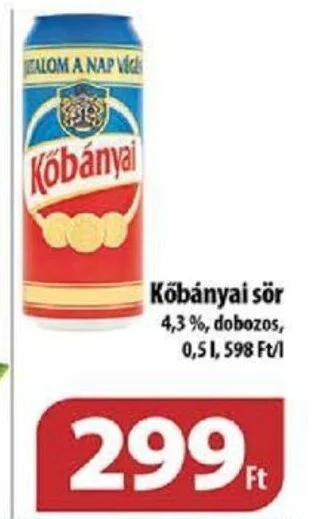 Coop Kőbányai sör 0,5l ajánlat