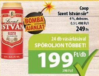 Coop Coop Szent István sör 4%, 0,5l ajánlat