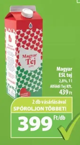 Coop Magyar ESL tej 1 l ajánlat