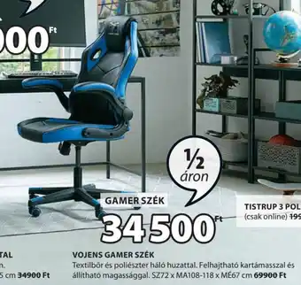 JYSK VOJENS GAMER SZÉK 1 db ajánlat