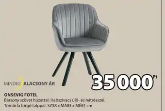 JYSK MINDIG ALACSONY ÁR ONSEVIG FOTEL 1 db ajánlat