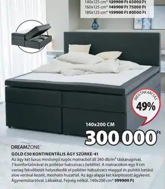 JYSK DREAMZONE GOLD C50 KONTINENTÁLIS ÁGY SZÜRKE-41 1 db ajánlat