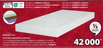 JYSK DREAMZONE PLUS F80 HABSZIVACS MATRAC 1 db ajánlat