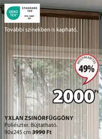JYSK YXLAN ZSINÓRFÜGGÖNY 90x245 cm ajánlat