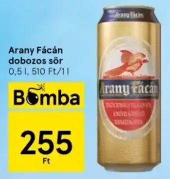 Arany Fácán dobozos sör 0,5l