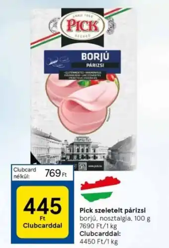Tesco Pick szeletelt párizsi 100 g ajánlat