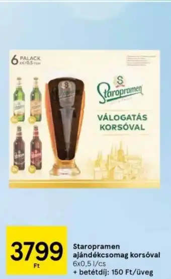 Tesco Staropramen ajándékcsomag korsóval 6x0,5 l ajánlat