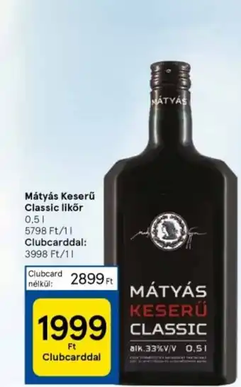 Tesco Mátyás Keserű Classic likör 0,5l ajánlat