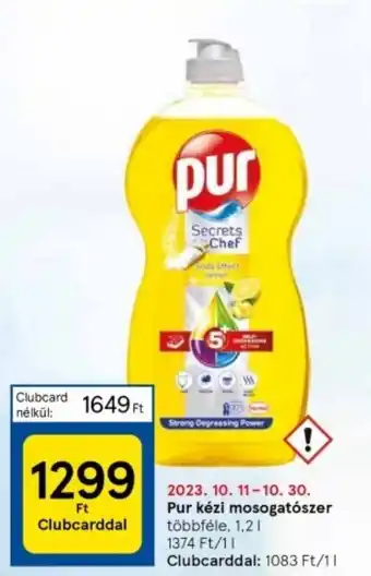 Tesco Pur kézi mosogatószer 1,2l ajánlat