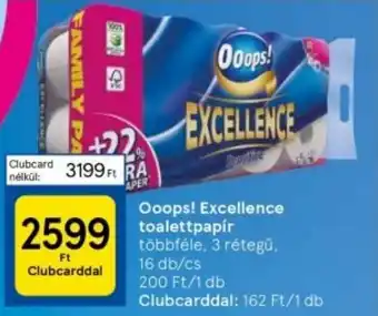 Tesco Ooops Excellence toalettpapir ajánlat
