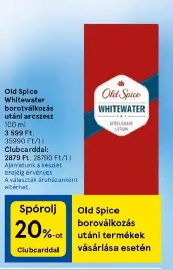Tesco Old Spice Whitewater borotválkozás utáni arcszesz 100 ml ajánlat