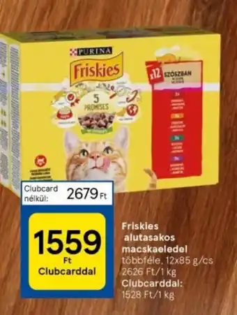 Tesco Friskies alutasakos macskaeledel 12x85 g ajánlat