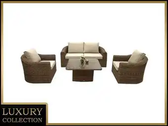 Rattan moduláris készlet borneo luxury 4 személyes (barna)